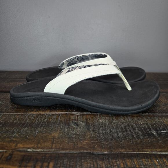 NEW Olukai Ohana Womens Size 10 Sandals Flip Flop Thong Flats Shoes White - Picture 1 of 11
